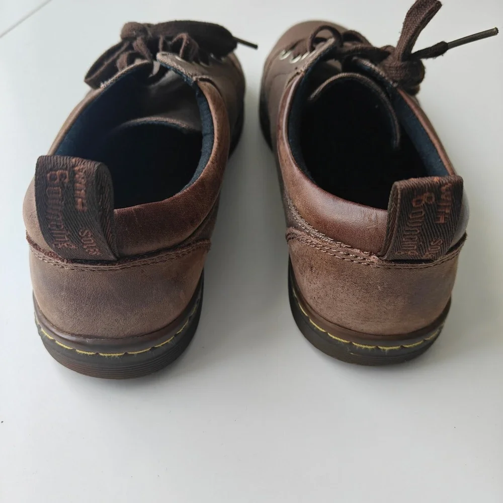 Dr. Martens Joseph Mens Brown Canvas Leather Lace Up Oxford Shoes Size 9 Low Top
